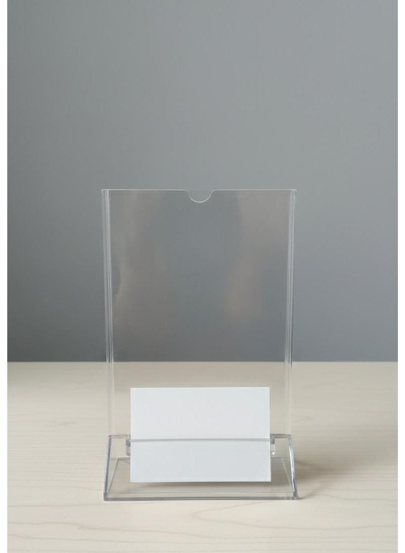 Clear Acrylic Sign Holder – Stylish and Durable Design for Advertising Display – Double Sided Stable Base for Office, Shop, Restaurant Use – Made of High Quality Acrylic and Easy to - Image 3
